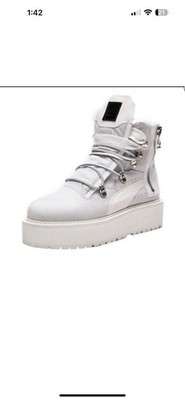Size 7 Puma FENTY by Rihana Platform Boots Womens Shoes White Style 363475 01