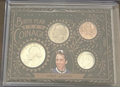 2025 UD Goodwin Champions - Birth Year Quad Coinage Greg Lemond (bookend) 50/50