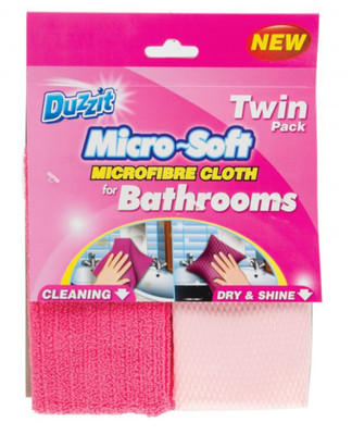Duzzit Micro-Soft Mikrofasertücher Doppelpack Reinigung Trocken & Glanz Badezimmer