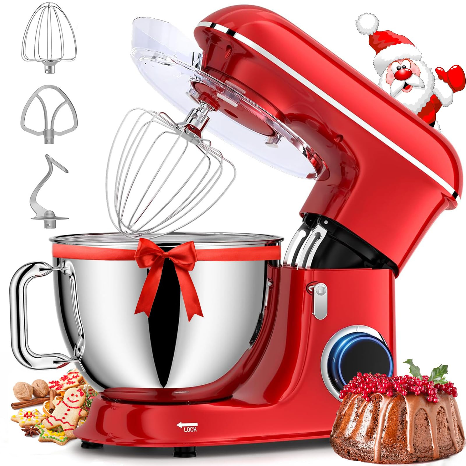 8.5Qt 660W Tilt-Head Stand Mixer with 6-Speed Settings for Baking-image