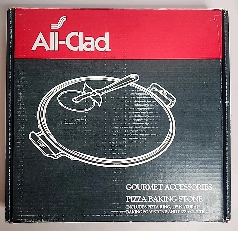 ALL CLAD 13" Pizza Baking Stone Soapstone Stainless Ring Trivet Cutter 00280 NEW
Opens in a new wind
