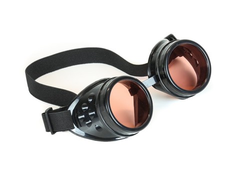 Blush Lens Black Goggles Steampunk Punk Goth Burning man Sun glass 3 Set Lens - Picture 2 of 2