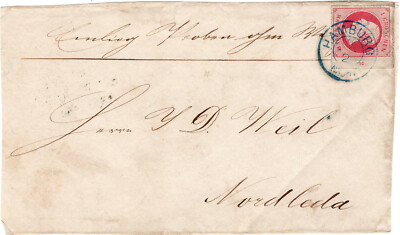BD Hannover エンブレム Hannover Mi.Nr. 14 with row counter on front of letter K2 stamp