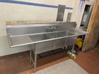 Stainless Steel Kitchen Commercial Utility Sink 3 basin Compartment Delivery