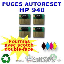 Puces HP 940 pour corriger l'erreur de cartouche vide avec réinitialisation automatique