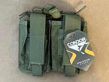 CONDOR 191040-001 Double Kangaroo 7.62 Mag & Pistol Pouch OD Green New