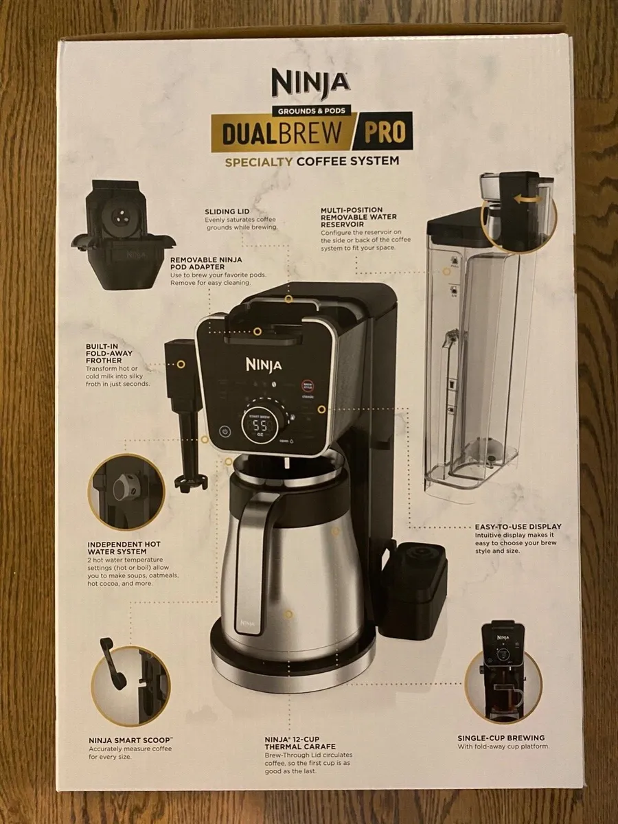 Ninja DualBrew Specialty Coffee System Single-Serve K-Cup Pod Compatible 12-Cup Drip Coffee Maker