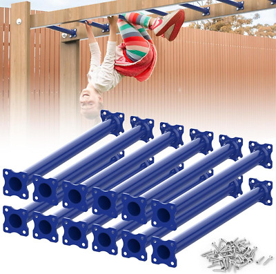 Monkey Bars Kit - 16.5'' Ladder Rungs for Kids Swing Set - 12 Pcs Dark Blue