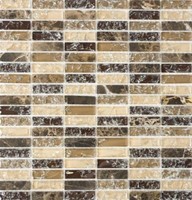 Glasmosaik Naturstein Braun Mix Wand KüChe Bad Wc WB87-S1255 |1 Matte