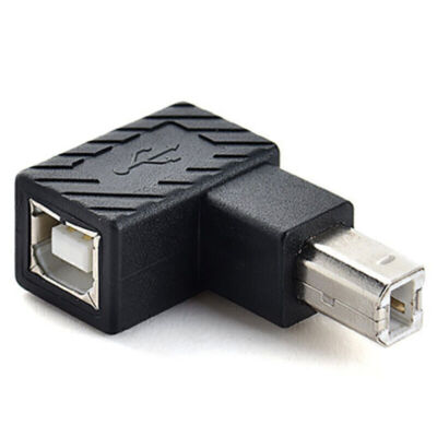 USB 2.0 Type B 90 Degree Left Right Angle Extension Cable Male to Female Adapter