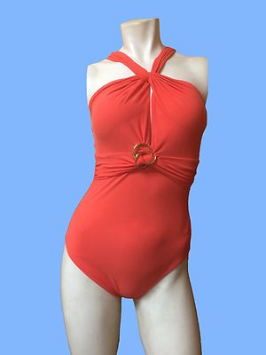 NWT GOTTEX by GOTTEX burnt orange SEXY keyhole SWIMSUIT