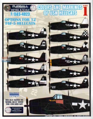 1/48 Furball Decals #4823 F6F-5 Hellcats Pt.1 From D&S C&M