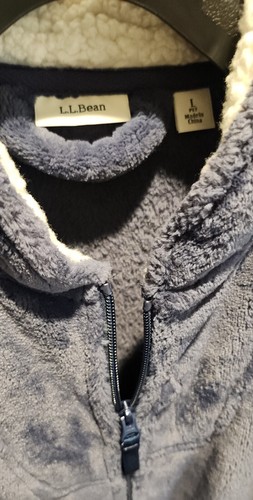 LL Bean Women's Winter Plush Robe Full Zip Dark Blue, Petite Large, Cozy Comfort - Picture 5 of 17