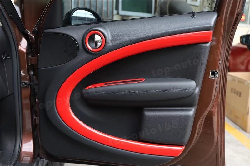 ABS Red Full Interior Decor Cover Trim 30PCS For MINI 2013-2016 ...