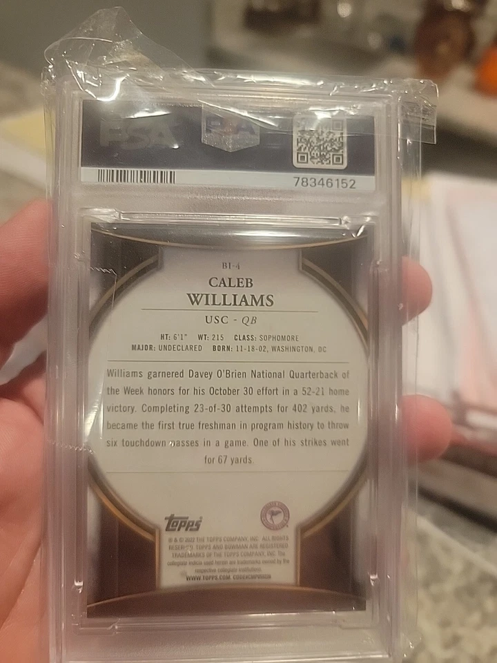 2022 Bowman University Chrome - Bowman Invicta #BI-4 Caleb Williams (RC) - Image 4 of 4