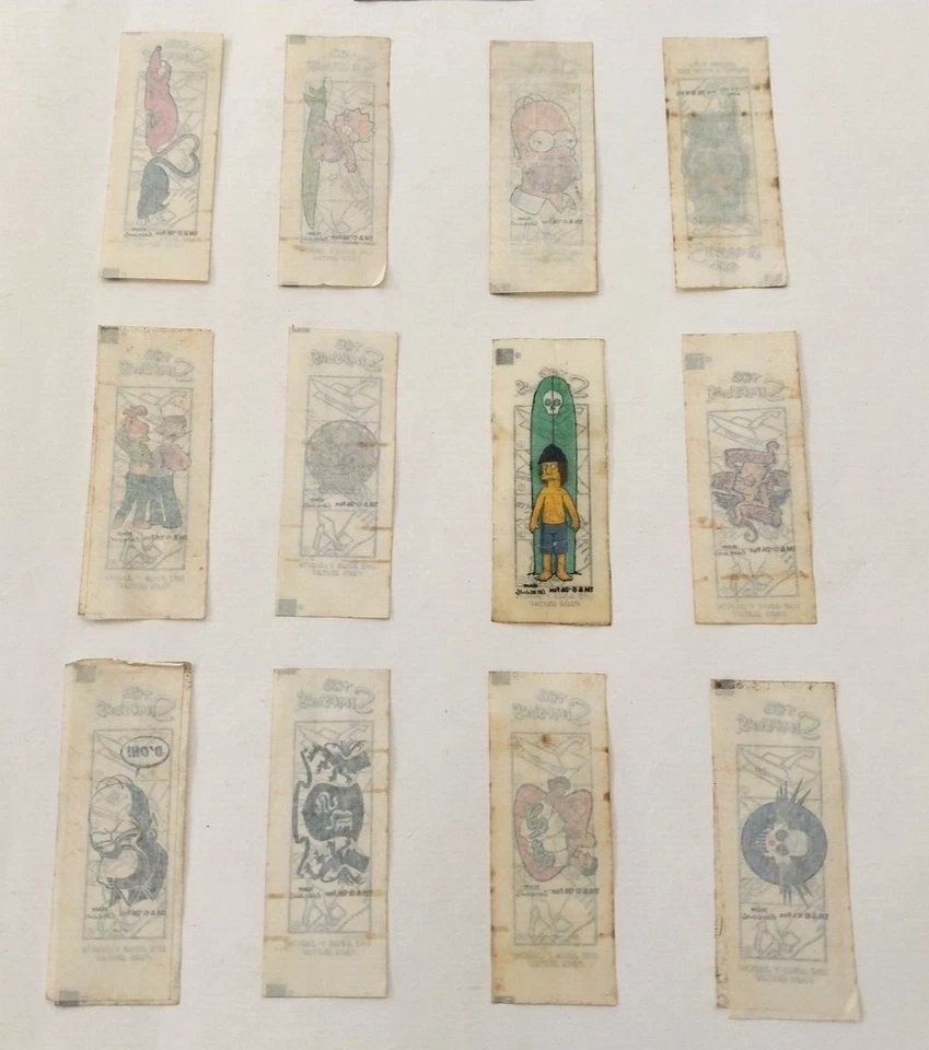 The Simpsons Rare Argentina Bubble Gum Tattoo Set Plus Original Wrapper (12x) - Image 3 of 4