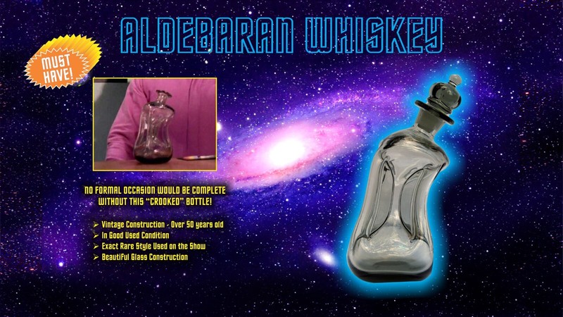 TREK ALDEBARAN WHIKSEY BOTTLE PROP BAR COSTUME TOS TV STAR COSTUME SUPER RARE
