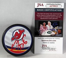 KEN DANEYKO SIGNED NEW JERSEY DEVILS REVERSE RETRO PUCK NHL AUTOGRAPHED +JSA COA