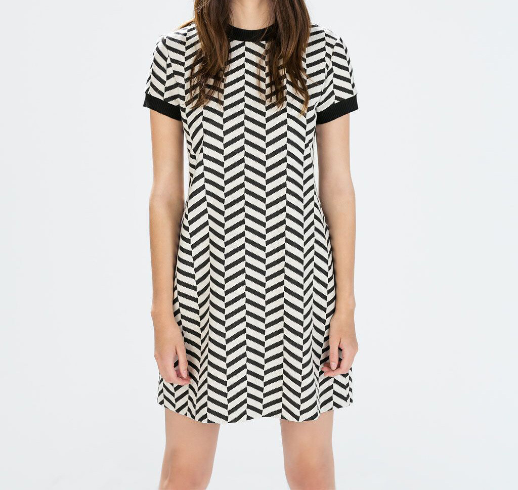 ZARA NEW WOMAN SHORT KNIT STRIPED DRESS BLACK WHITE SIZE L 9775/243 | eBay  UK