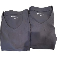 2 Pruitt Wear Scrub Tops Size 3xl black Short Sleeves V Neck Pullover