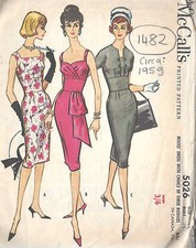 1959 Vintage Sewing Pattern B34 DRESS 1482