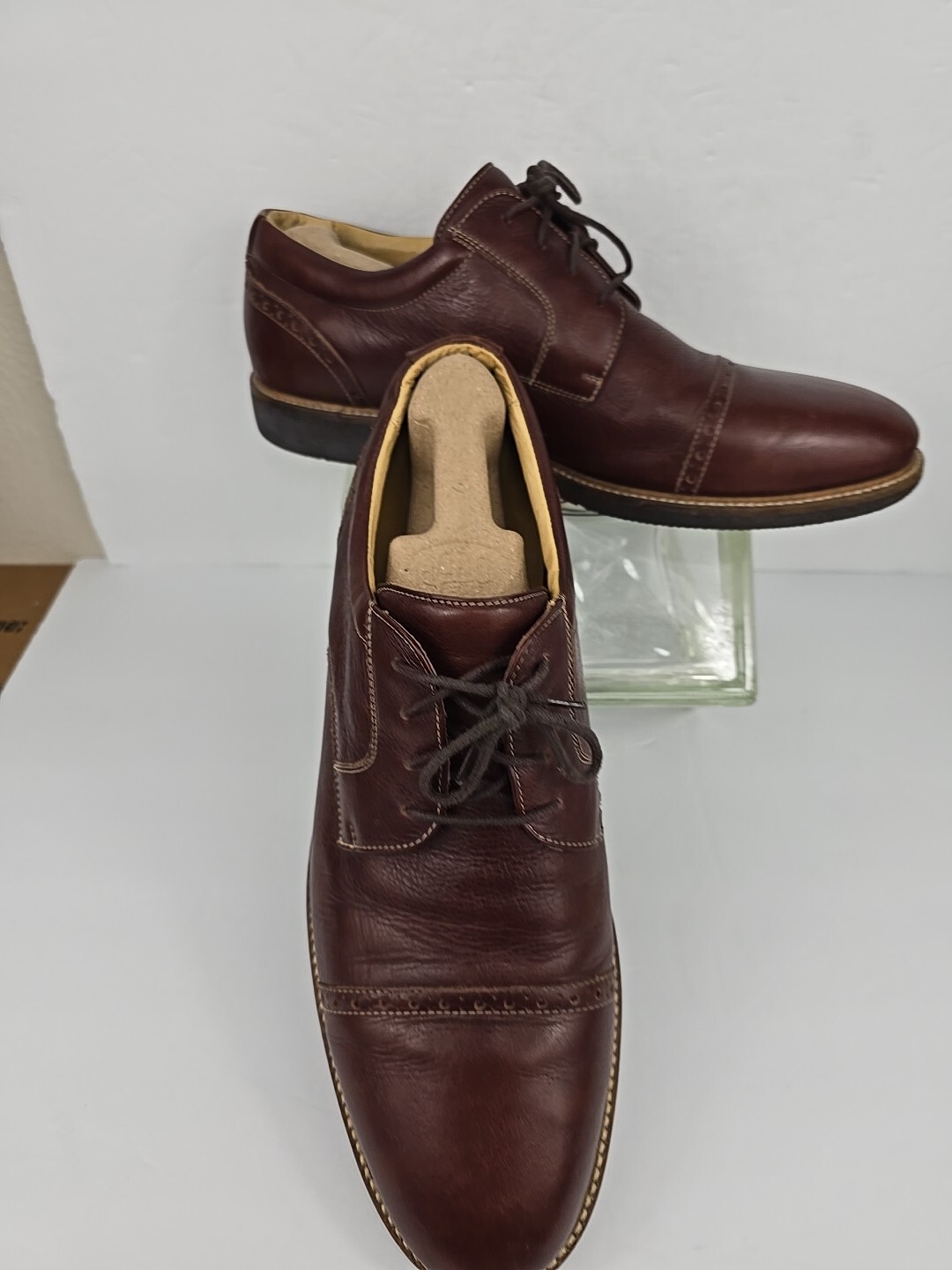 SAOLA Scarpe Oxford Johnston & Murphy da uomo taglia 12M 604 20 7223 in pelle di pecora marrone