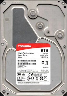 X300 HDWE160UZSVA P/N: HDETS10GCA51 F/W: FS2A Toshiba 6TB | eBay
