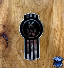 New Style Black/Chrome Kenworth Emblem Decal Replacement High Quality USA Made