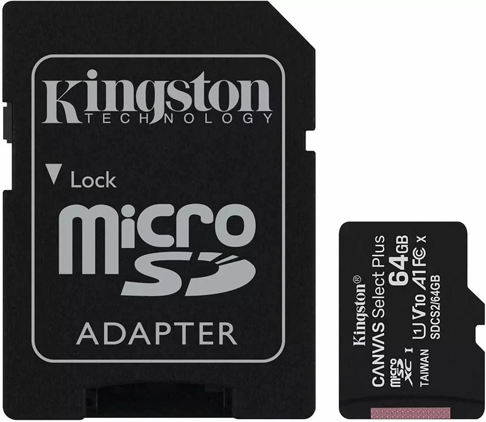 MICRO SD KINGSTON CLASSE 10 MICROSD+ADAPTER MEMORY CARD 64GB SCHEDA TRANSFLASH - Immagine 2 di 2