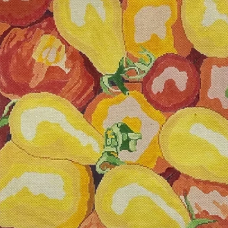 Needlepoint Handpainted Jean Smith Fancy Tomatoes 14x14 - Image 2 of 4