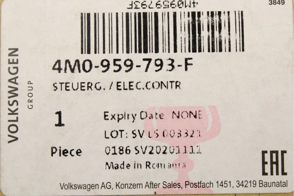 Centralina tetto originale Audi A5 S5 Cabriolet 2017 in poi unità modulo porta 4M0959793F - Immagine 4 di 4