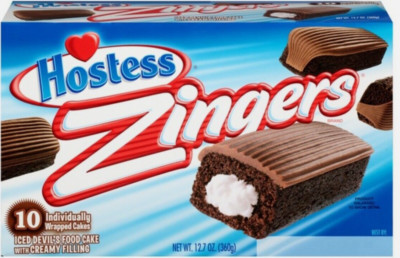 Hostess Zingers Chocolate Iced Snack Cakes 10 Pack