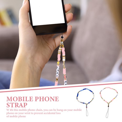 2 Pcs Chaîne De Téléphone Mobile Corde Manquer Jolie Sangle Charme - Zdjęcie 10 z 12