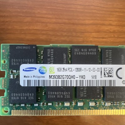 Samsung 16GB DDR3 ECC Registered RDIMM 240-Pin PC3L-12800R M393B2G70QH0-YK0 x60