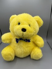 1996 Best Buy Peek A Boo Buddy Yellow Bear Plush Reversible Gift Box 12  