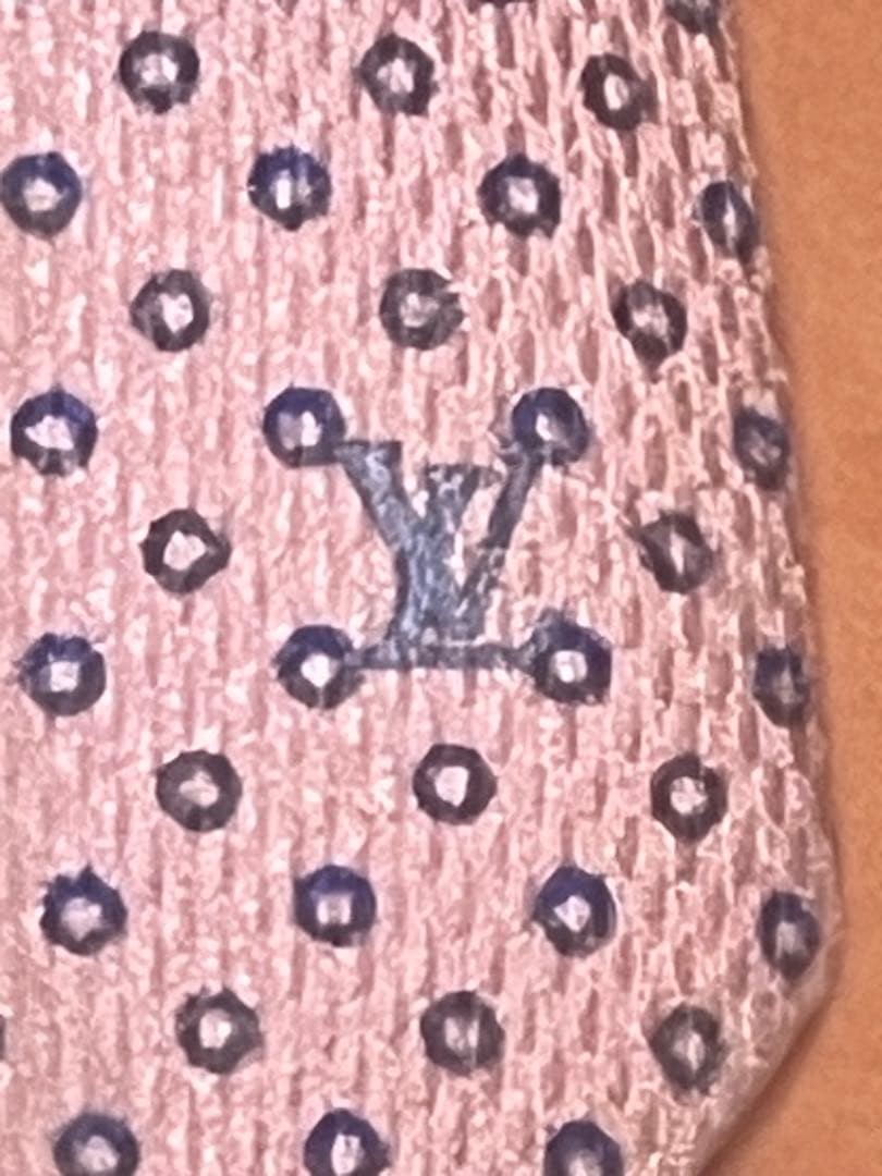 Louis Vuitton Necktie 100% Silk Pink Dots Pattern 3 inches From Japan thumbnail 8
