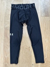 Under Armour Youth Small HeatGear Fitted Leggings Pants Black Style 1361738