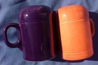 SET OF FIESTA SALT & PEPPER SHAKERS RANGE TOP ORANGE/PURPLE