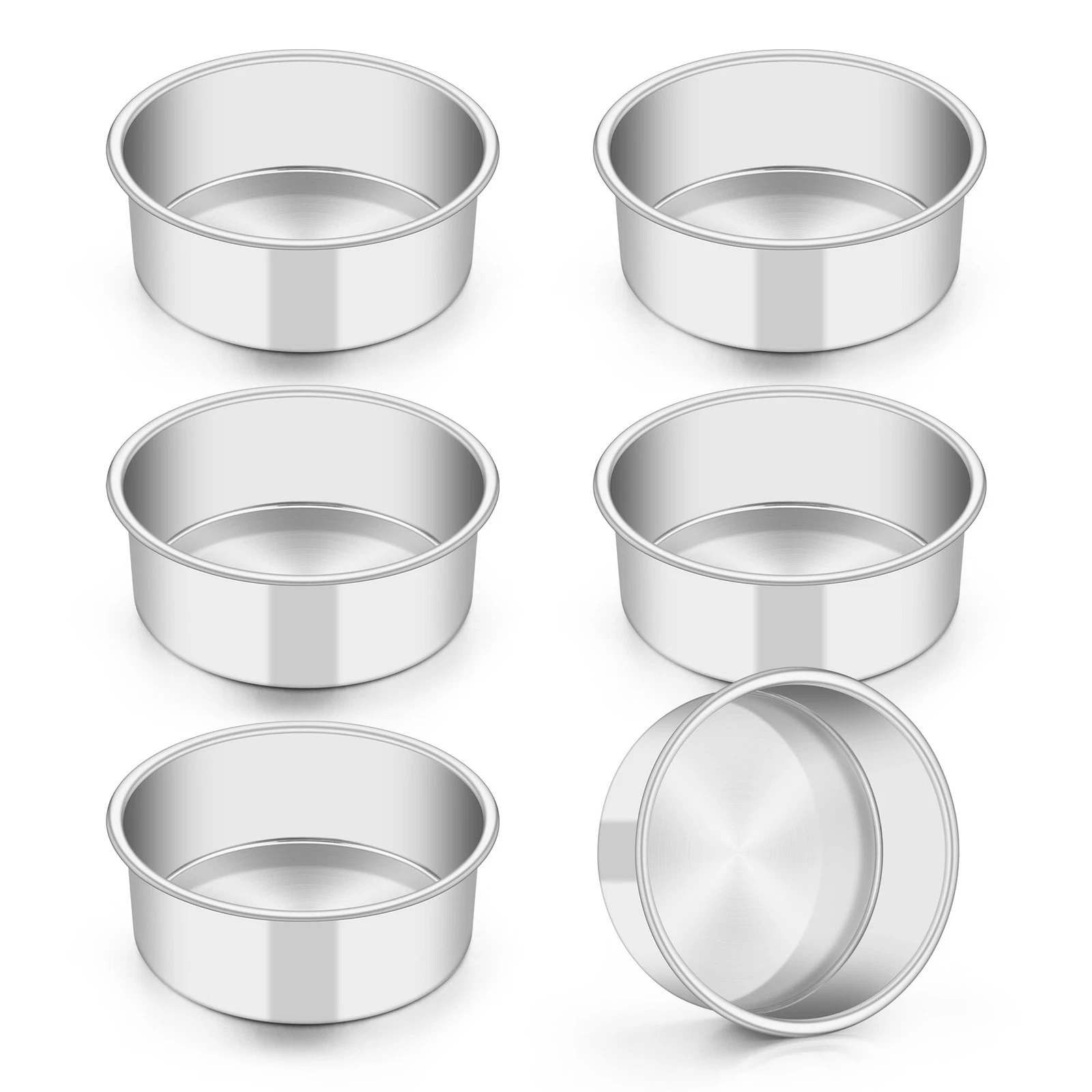 "5 Inch Cake Pan Set of 6, Stainless Steel Round Baking Pans, Dishwasher Safe"
Opens in a new window