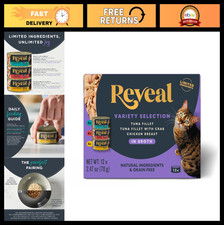 Natural Grain-Free Wet Cat Food Variety Pack - Fish Chicken in Broth, 12 Cans,