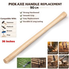 Pick Axe Shaft Handle Replacement 36" Heavy Duty Wood Pickaxe Garden Mattock