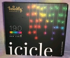 Twinkly Icicle Lights 190 Multicolor RGB LED Lights - App Controlled - Open Box