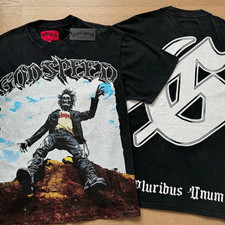 NEW Godspeed Rock Skeleton Tee Washed Mens Short Sleeve T-shirt 2 Colors