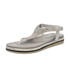 Inblu Ciabatte Infradito Con Zeppetta Argento - Donna Scarpe Ciabatte Infradito