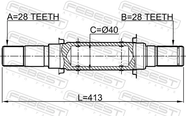 DRIVE SHAFT 0512-CWMT FOR MAZDA L3-VE/VDT/V 2.3L R2AA 2.2L Y406/Y642/Y605 1.6L - Image 3 of 4