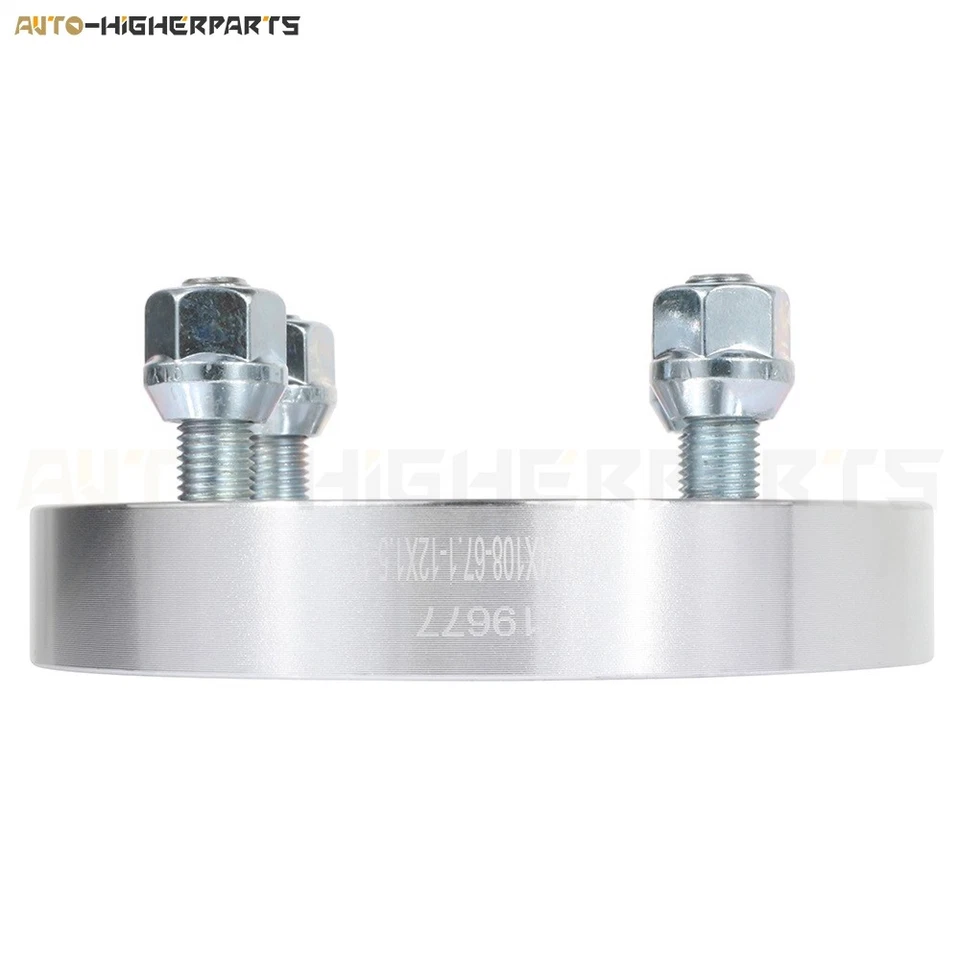 2xsilver wheel spacers 4x100 to 4x108 12x1.5 studs 1" thick fits Chevrolet Aveo Foto 3 de 4