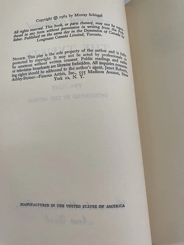 VTG 1963 MURRAY SCHISGAL THE TYPISTS AND THE TI-GER HC BOOK - Picture 5 of 6