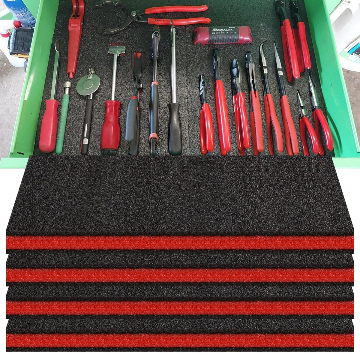 4 PCS Tool Box Foam 18x13x1 Inch Insert Liner Polyethylene Kaizen