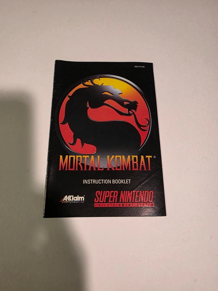 Mortal Kombat (Super Nintendo SNES, 1993) ☆ Auténtico ☆ Manual ☆ Foto 4 de 4