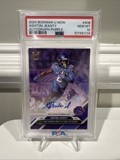 Ashton Jeanty 2024 Bowman U Now Purple Rookie Auto /25 🔥🔥 PSA 10